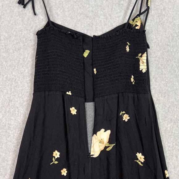 Reformation Black Floral Saldana Midi Sundress in Kiara Size 8 - Picture 8 of 11